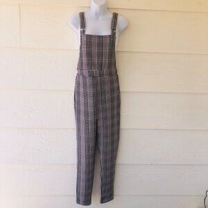 Shein Size Medium (6) Lightweight Checked Adjustable Overalls